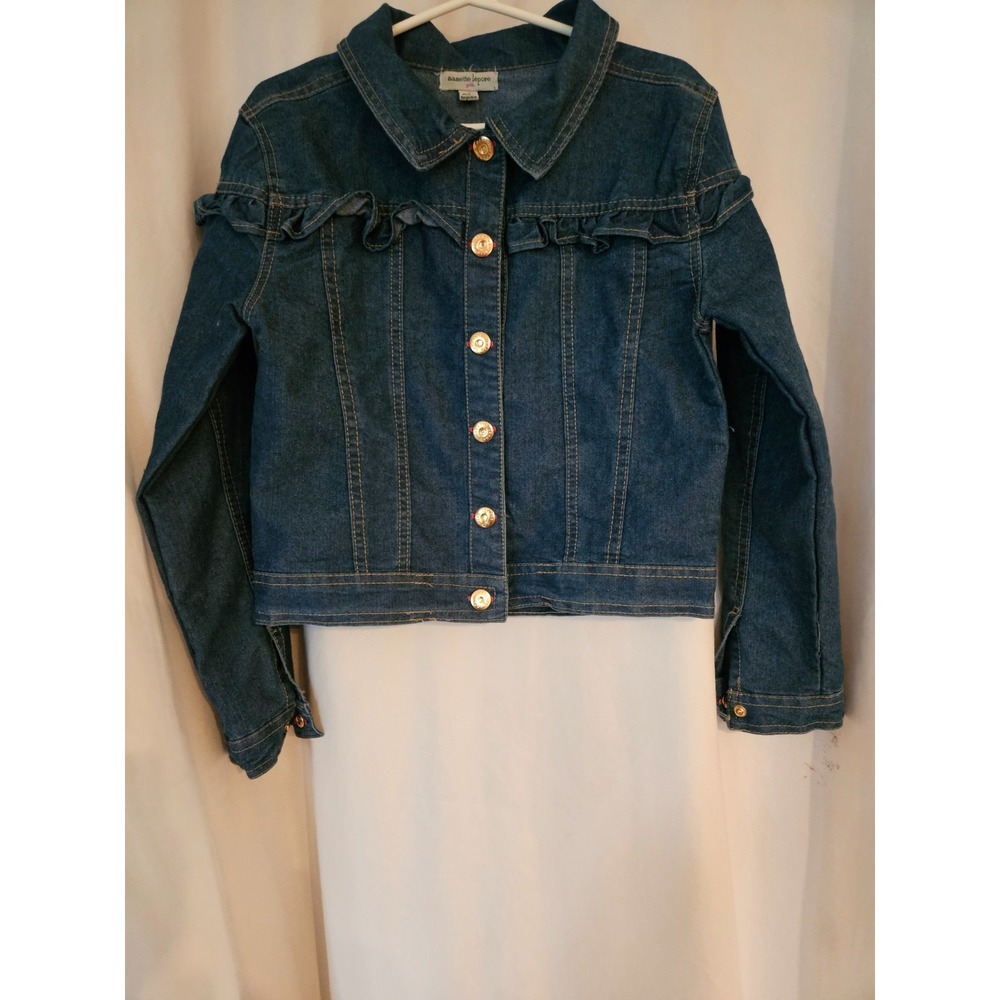 Nanette Lepore Toddler Girl 12 Cropped Jean Jacket Denim Cute Ruffles